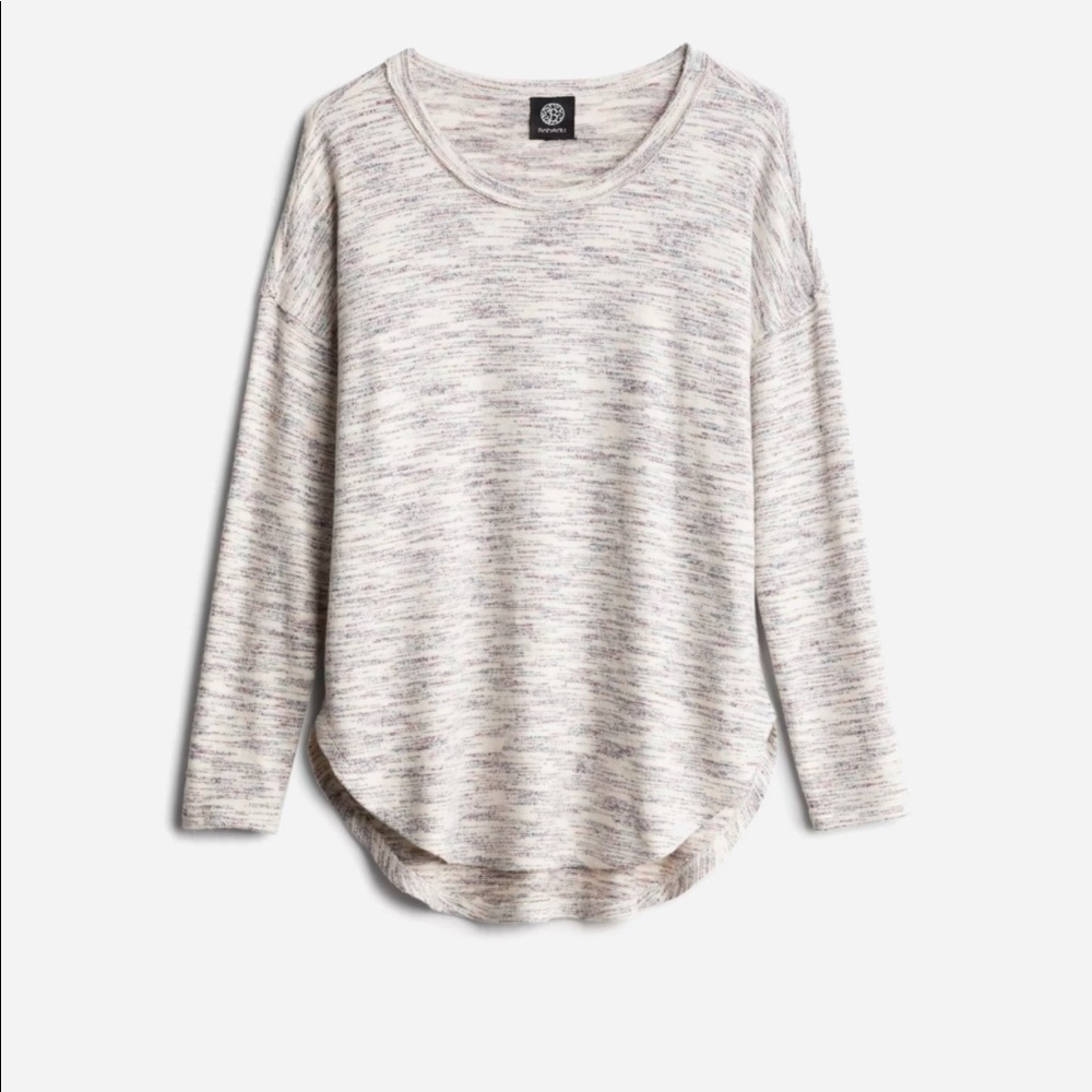 Bobeau - Bartie Hacci Ribbed Sleeve Knit Top